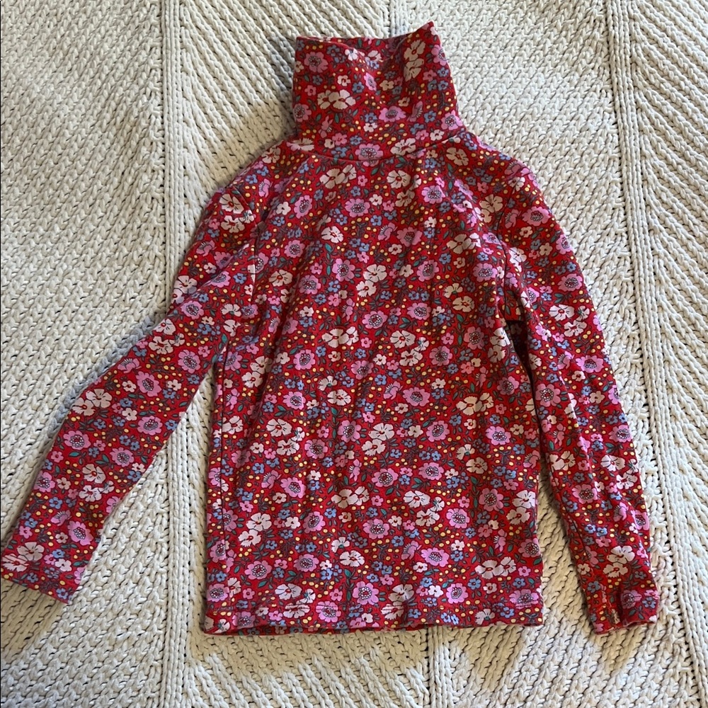 Mini Boden Red Floral Long Sleeve Tee